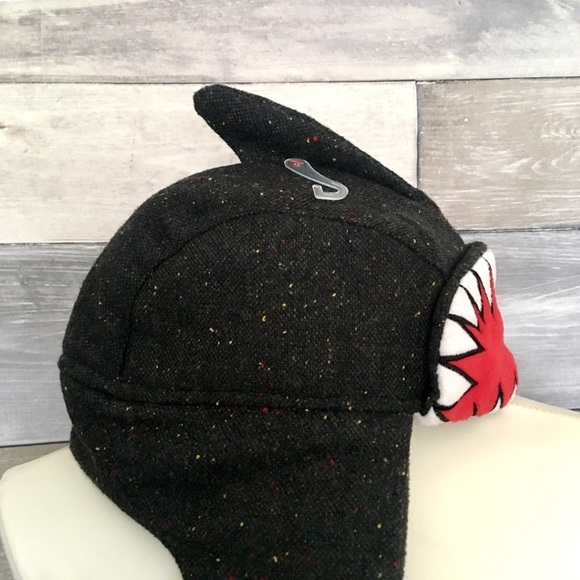 CAT & JACK child's Shark Tweed Trapper Hat OS - Picture 9 of 13
